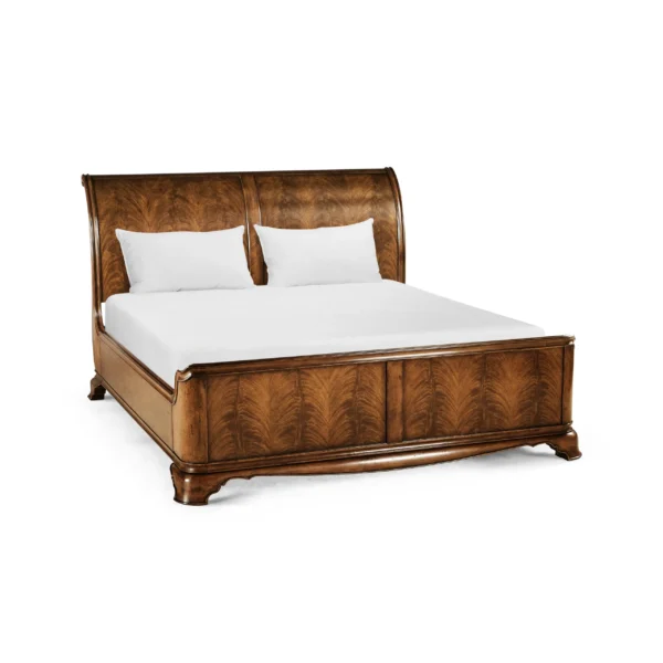 walnut sleigh us king bed