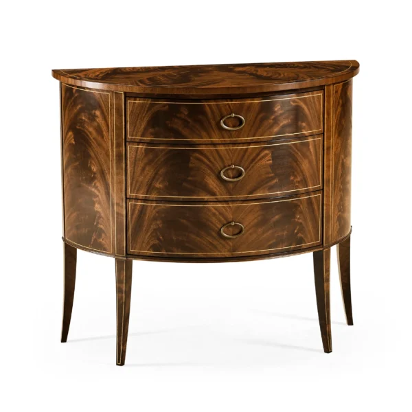 biedermeier style mahogany demilune cabinet