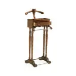 regency style walnut valet stand with stud box