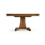 regency rectangular centre table on pedestal base (crotch walnut)