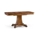 regency rectangular centre table on pedestal base (crotch walnut)