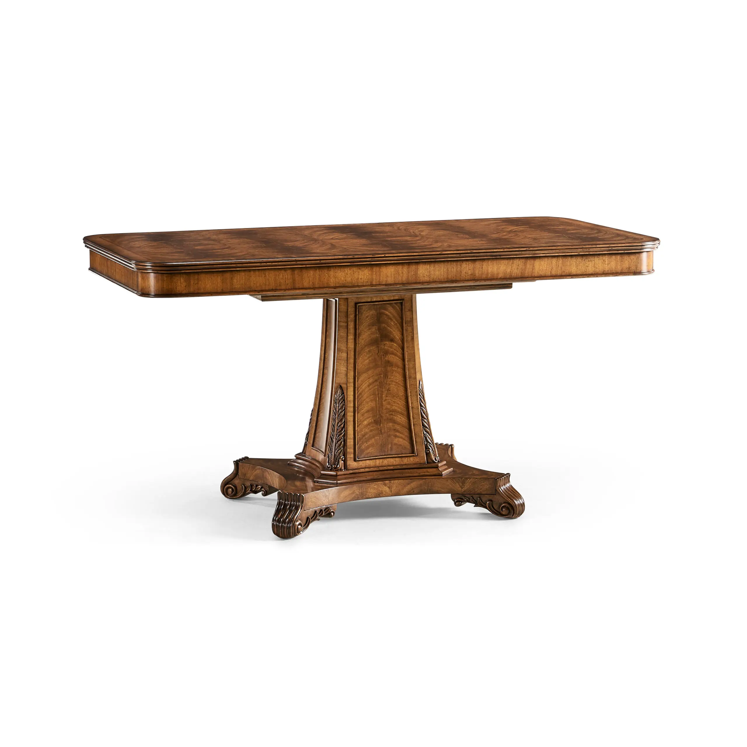 regency rectangular centre table on pedestal base (crotch walnut) regency rectangular centre table on pedestal base (crotch walnut)
