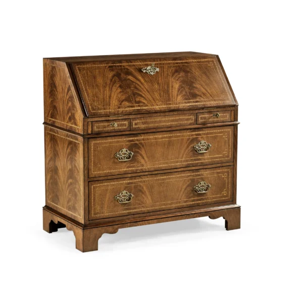 queen anne fall front walnut bureau