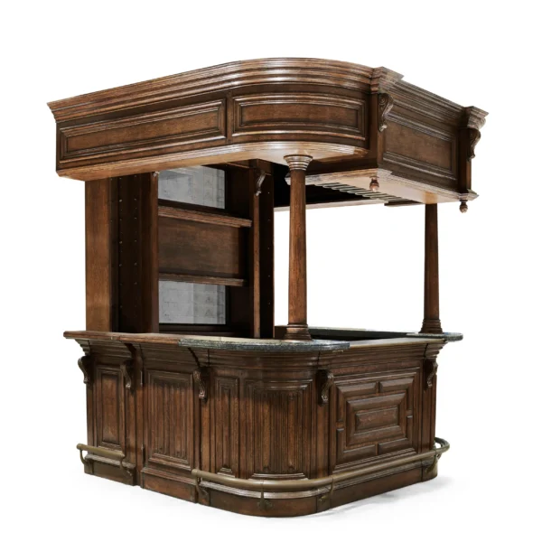complete linenfold dark oak home bar