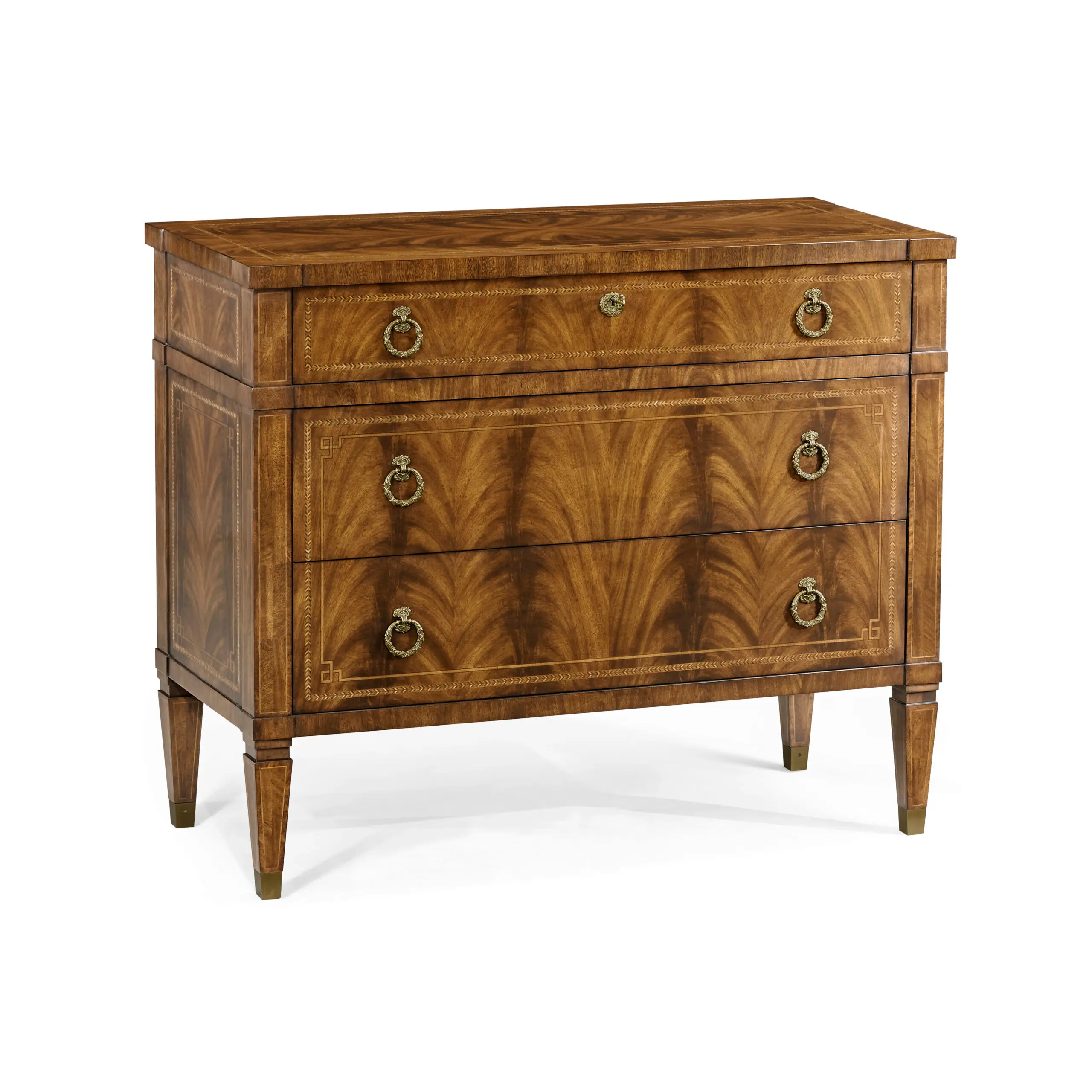 empire style walnut three drawer chest empire style walnut three drawer chest