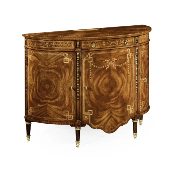 sheraton style bowfront light walnut commode