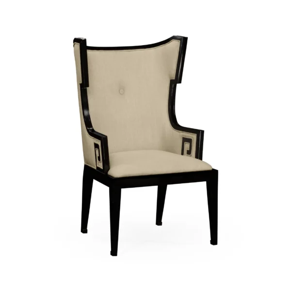 greek key design biedermeier black arm chair