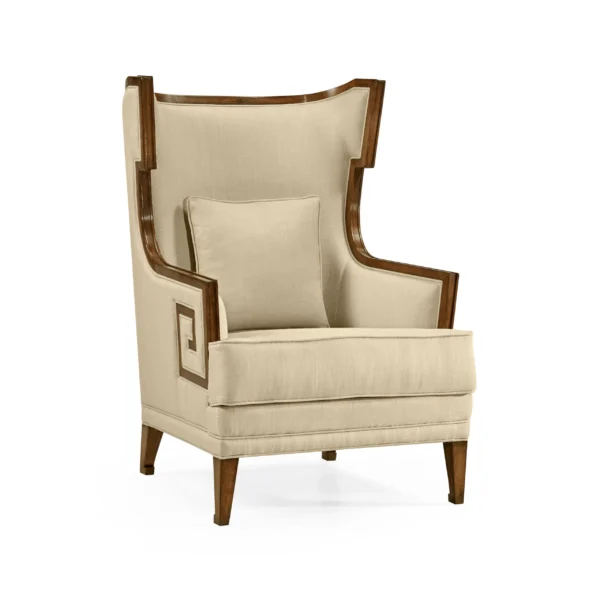 biedermeier greek key walnut occasional chair