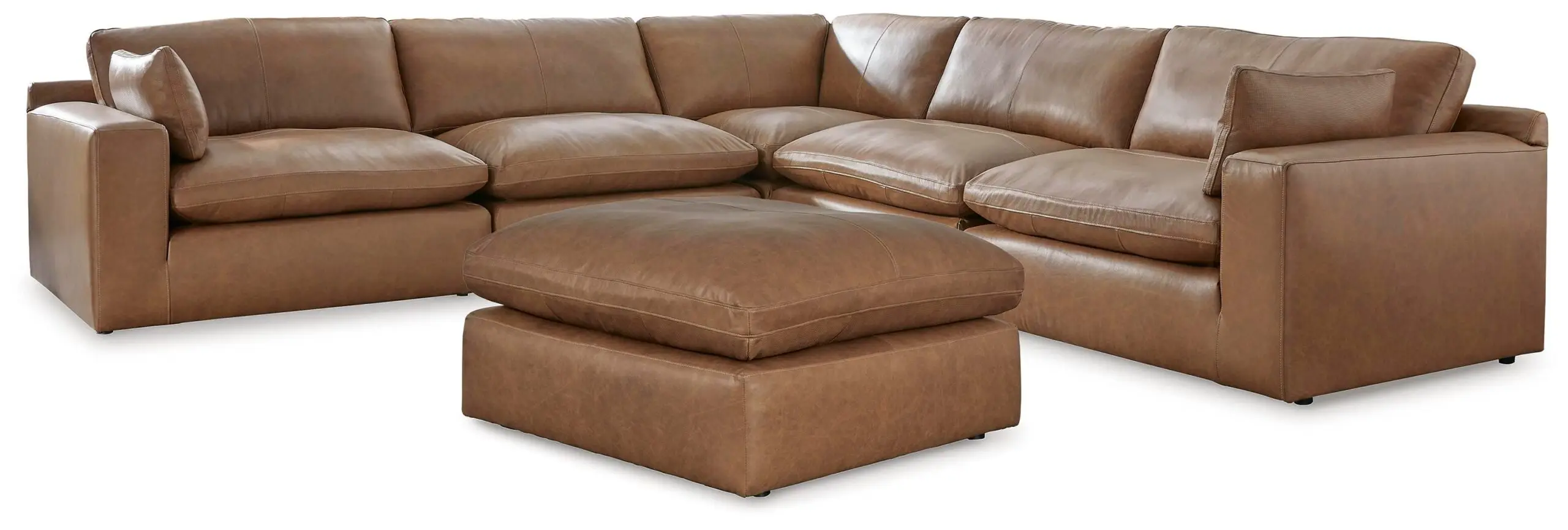 0d15ba0e651ec1d5f6dbf09a45e6d6e0 Emilia 5-Piece Sectional and Ottoman - Image 1