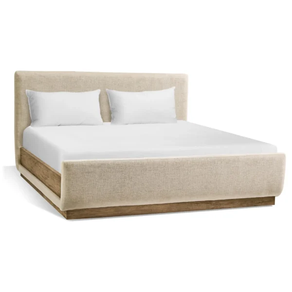 stone ridge upholstered king bed light