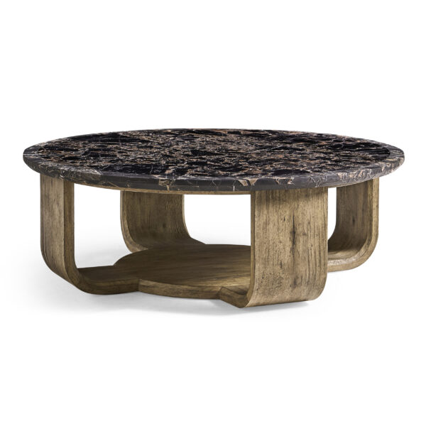 stone ridge round marble cocktail table light