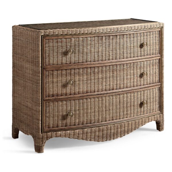 palm court rattan bow front chest