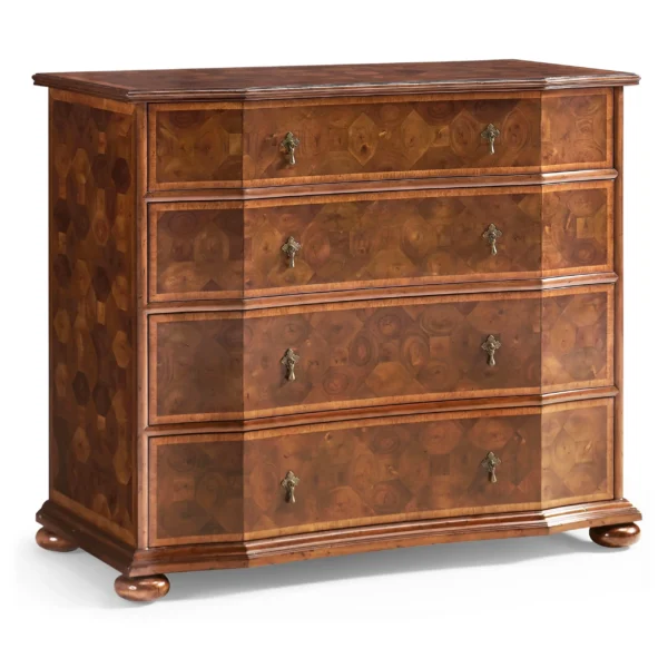 oyster veneer large chest of drawers