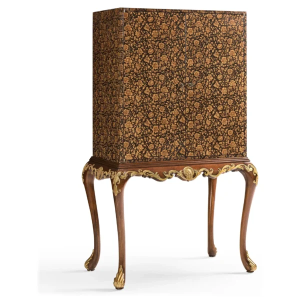 black chinoiserie drinks cabinet