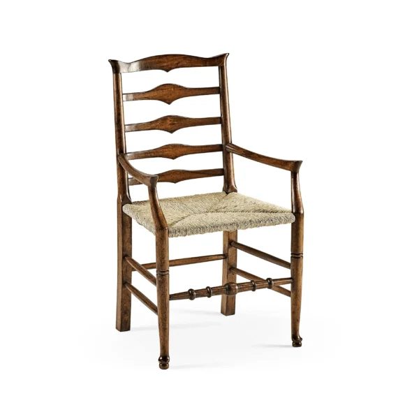 traditional triangular ladderback arm chair