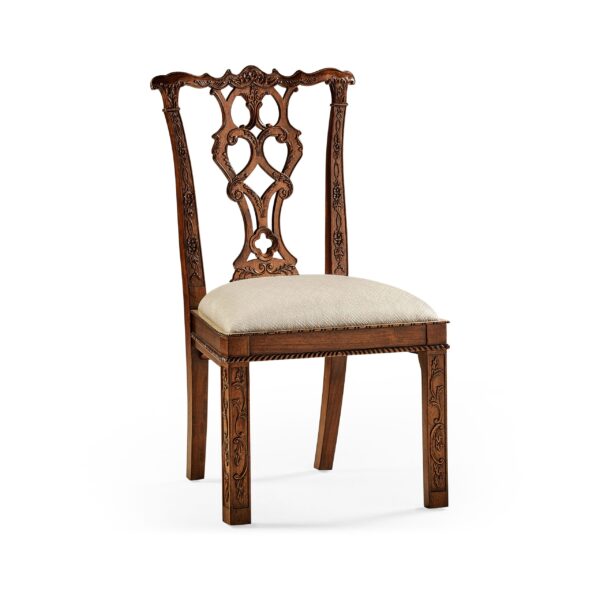chippendale rococo quatrefoil side chair