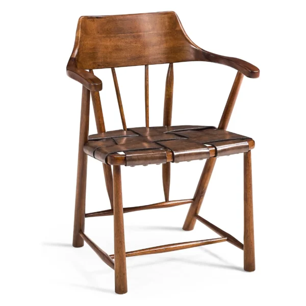 traditional walnut captains chair