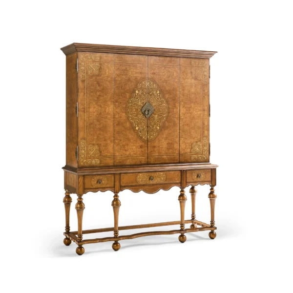 burl walnut & seaweed tv cabinet
