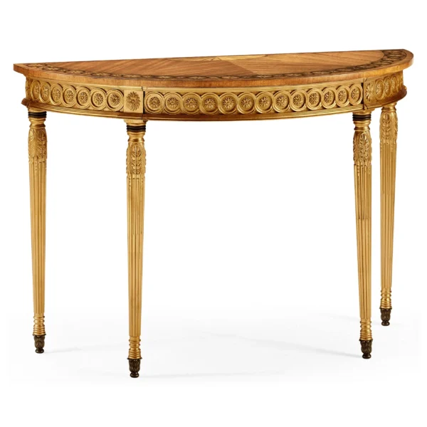 gilded demilune console