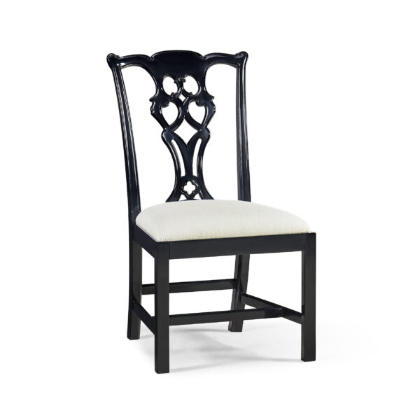 spark chippendale black side chair