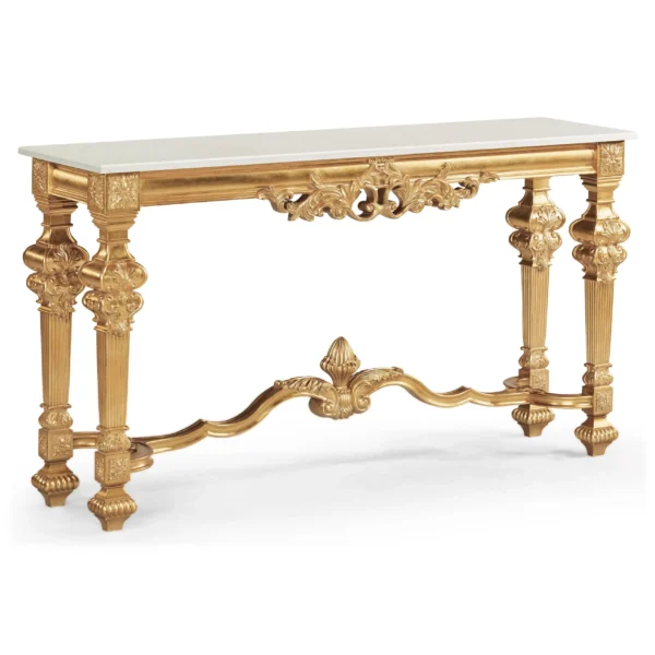 marble topped baroque gilded console