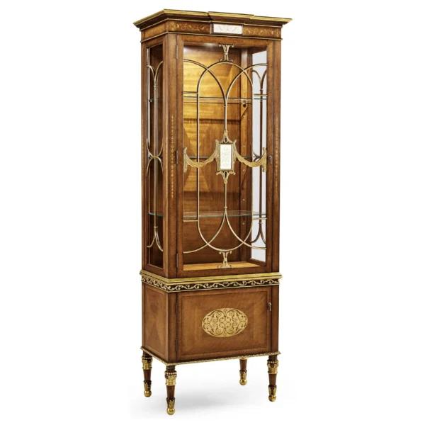 narrow satinwood display cabinet