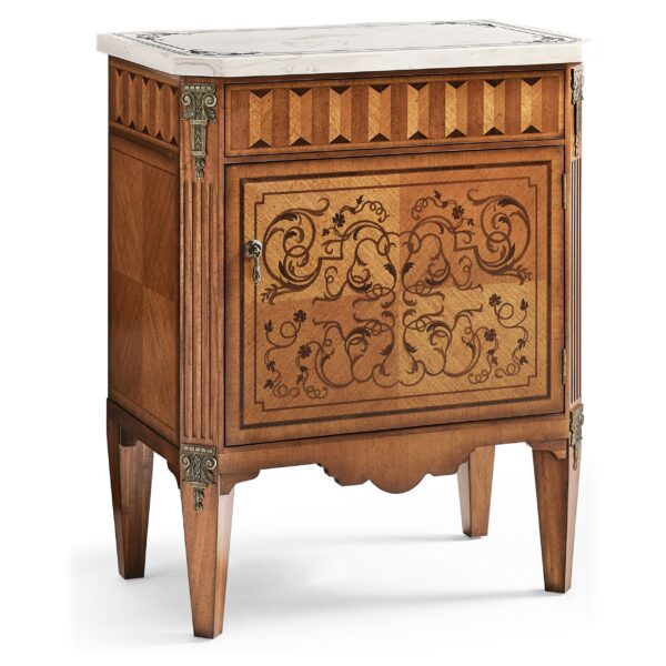 small satinwood & cream scagliola italian commode