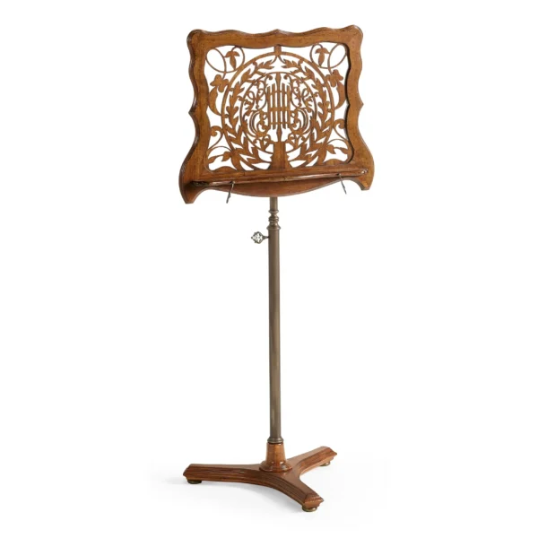 fretwork walnut adjustable music stand