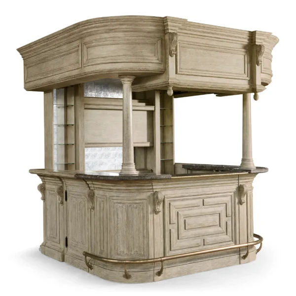 complete linenfold grey oak home bar