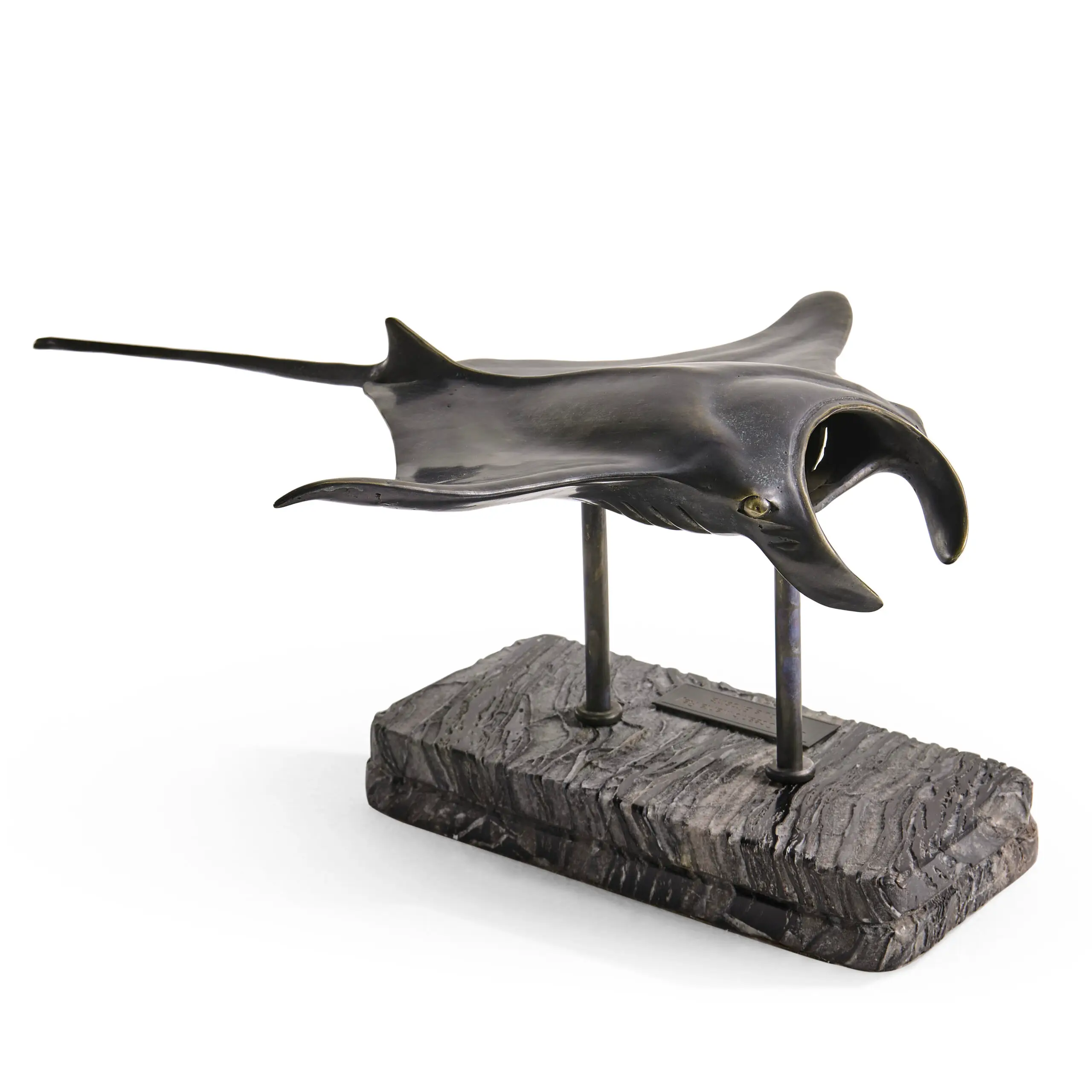 manta ray bronze statue with marble base manta ray bronze statue with marble base