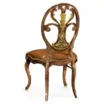 sheraton style burl walnut oval back side chair