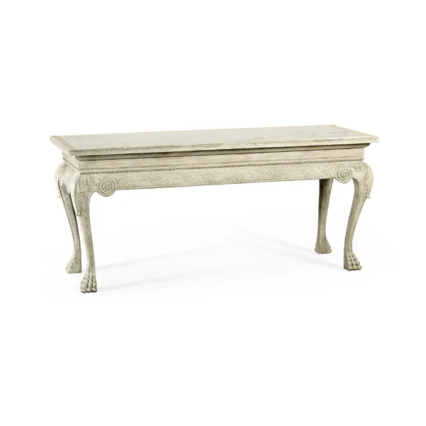 york venetian white oak console