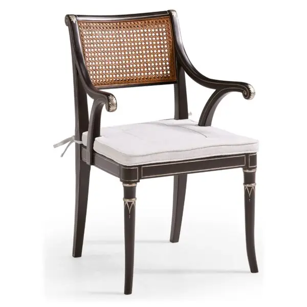linden charcoal wash dining arm chair
