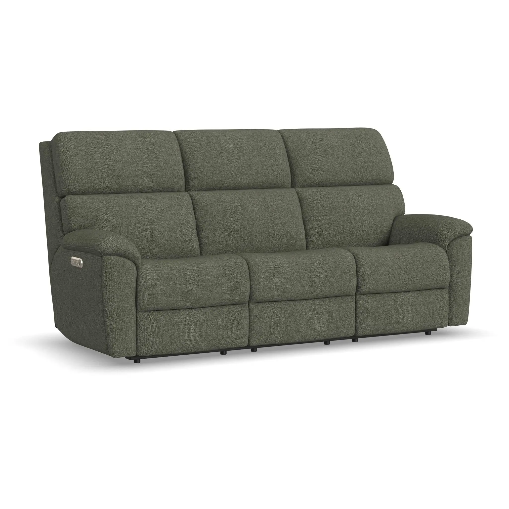 6cfd72c467b8b7d80ebc3e5bf74f06d6 Porter Fabric & Leather Power Reclining Sofa with Console, Power Headrest, & Lumbar - Image 1