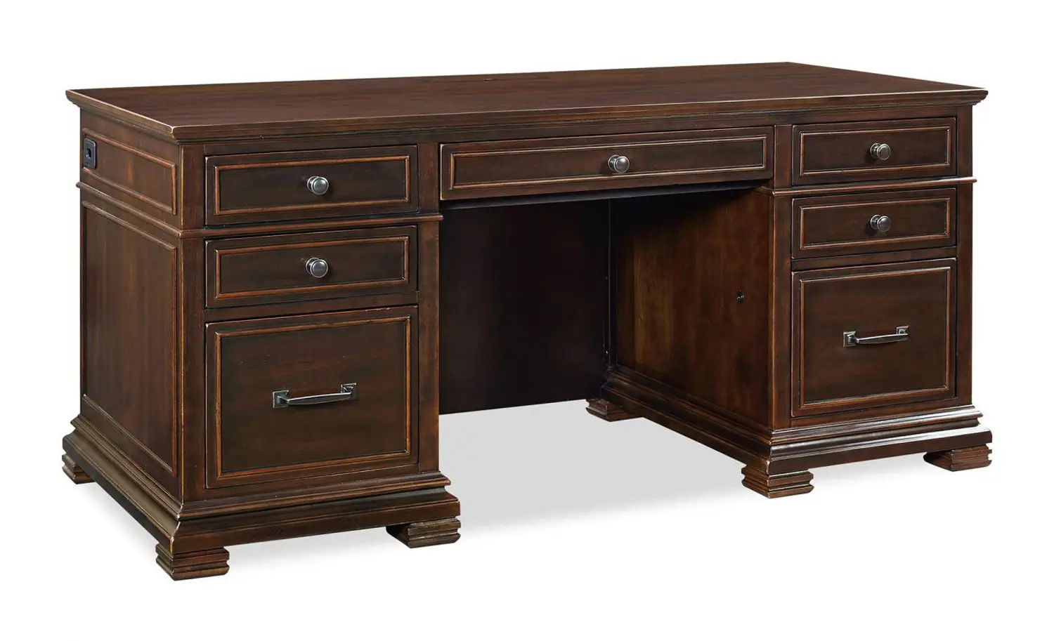 7b03209ec46d66a4a6dbcab4992e2731 Weston 66" Executive Desk W/power - Image 1