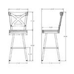 Jasper Swivel stool 41229-30WE/1B2587