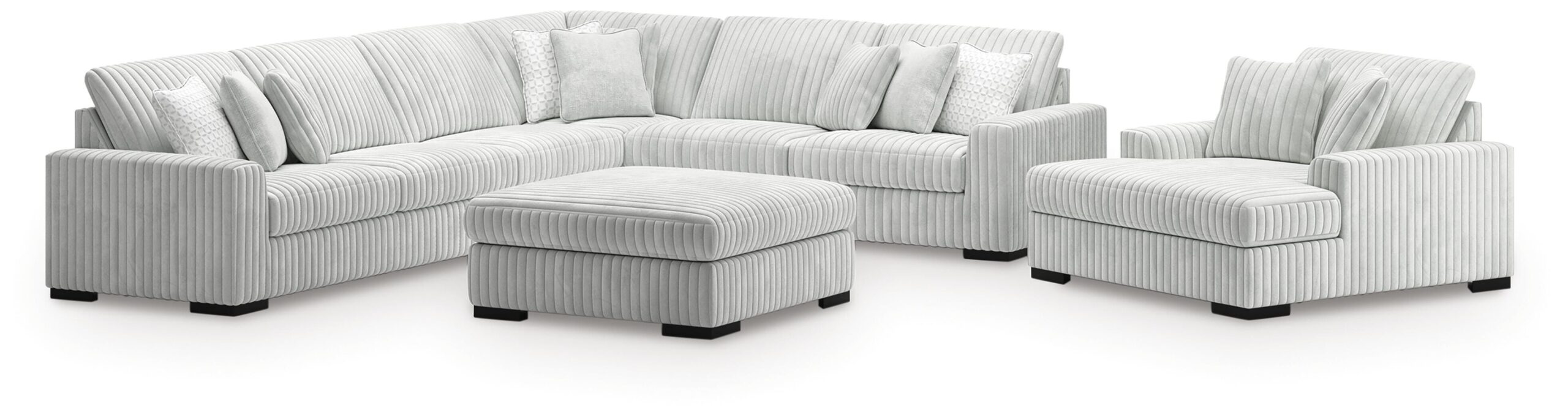 9cdd1093a995e6fcb3465bd7442f469e Stupendous 4-Piece Sectional and Oversized Accent Ottoman - Image 1