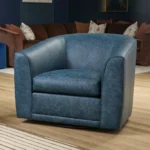 Jewel Fabric & Leather Swivel Chair - Image 3