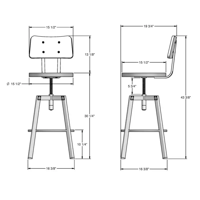 a9a53dd9542856fb39f3c62db1d66b6c Woodland Screw stool 41269-WE/1B2587 - Image 1
