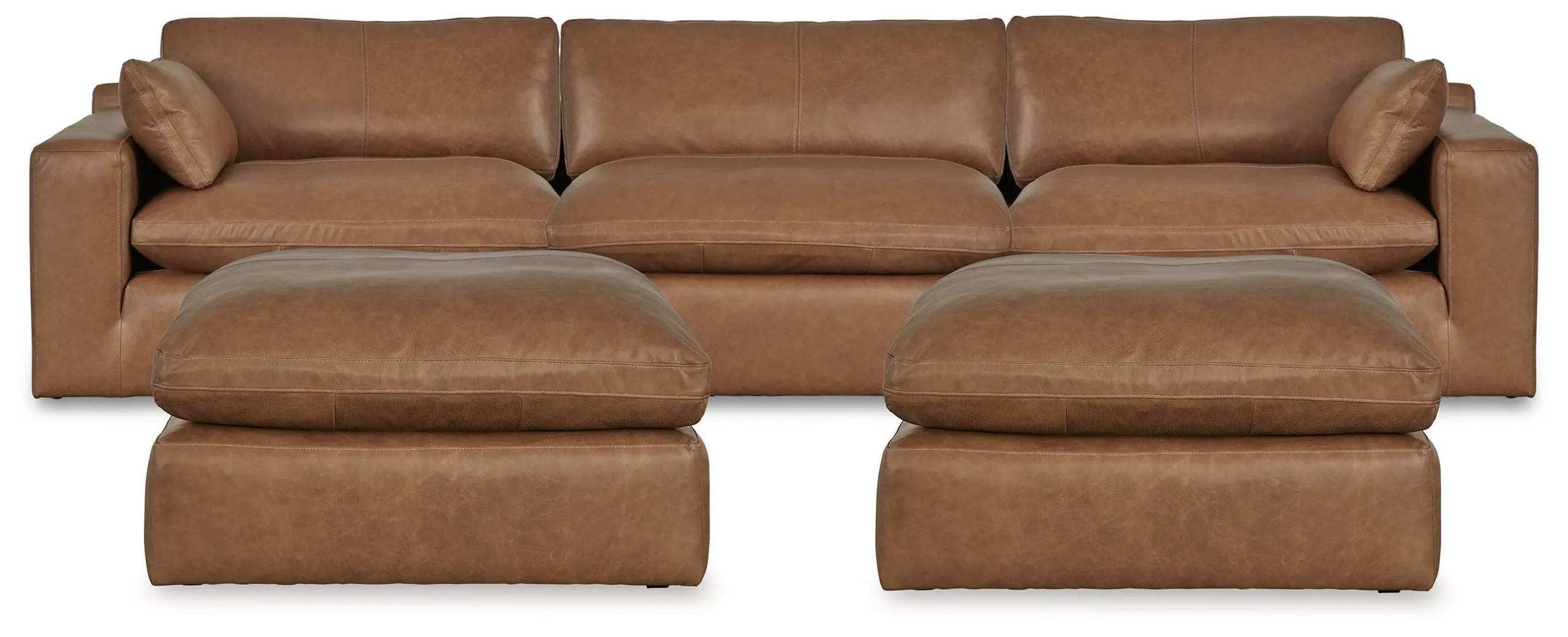 d984946fb3d9e9beeef5d2450b93c76d Emilia 3-Piece Sectional and 2 Ottomans - Image 1