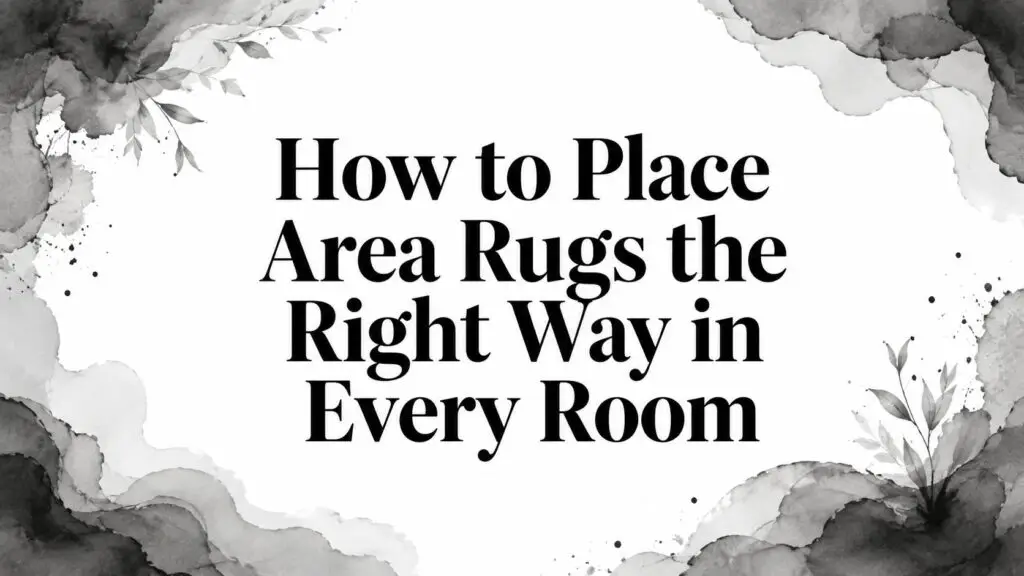 Graphic with text 'How to Place Area Rugs the Right Way'.