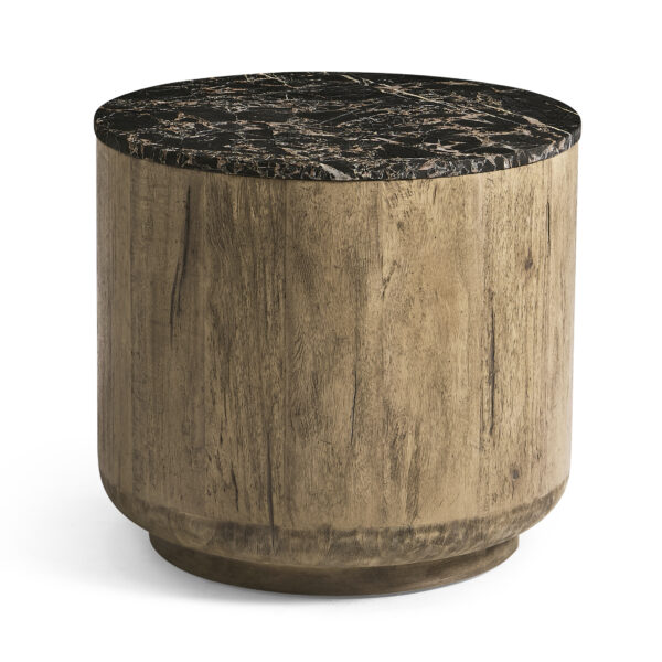stone ridge marble round side table light