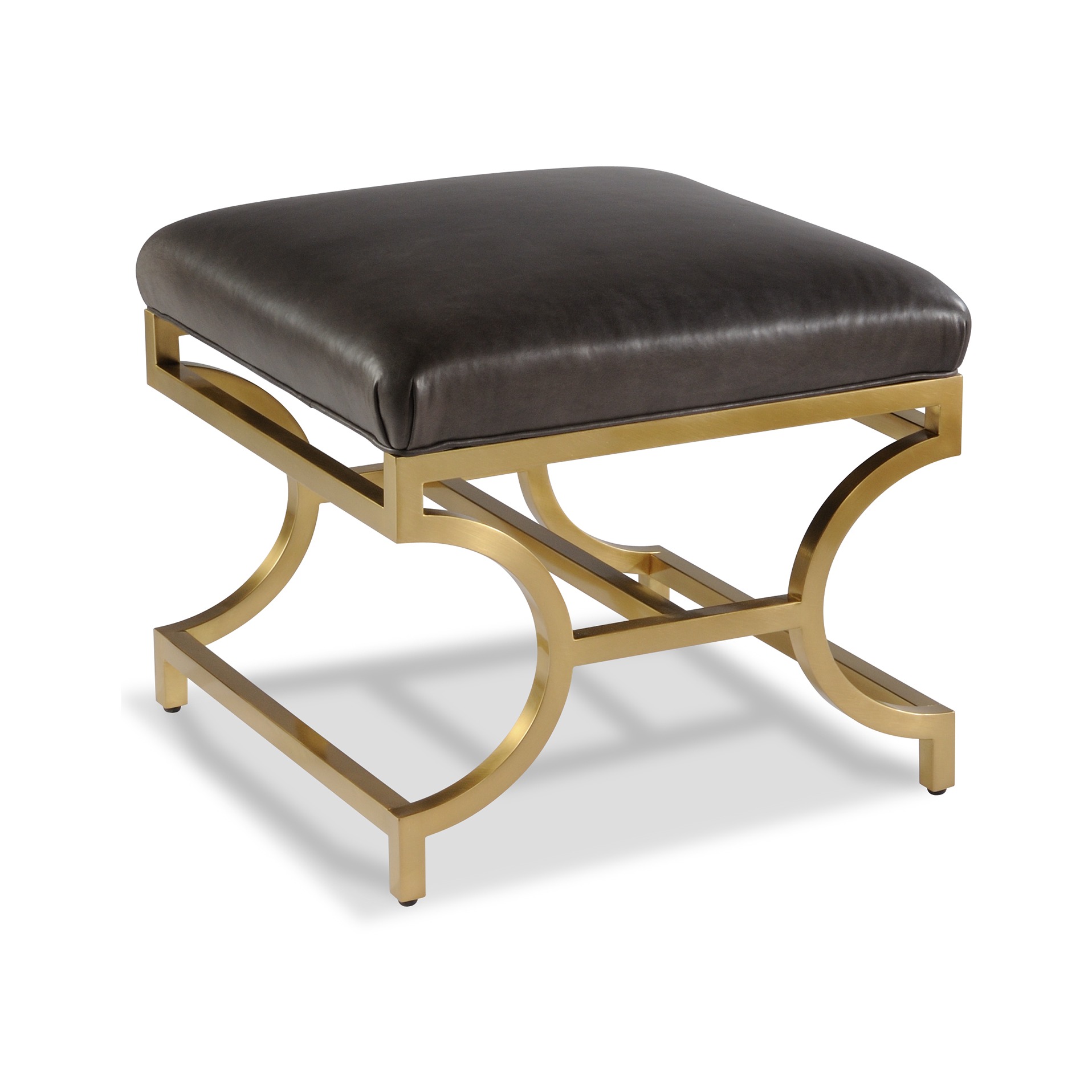 cotai leather ottoman aged brass cotai leather ottoman aged brass