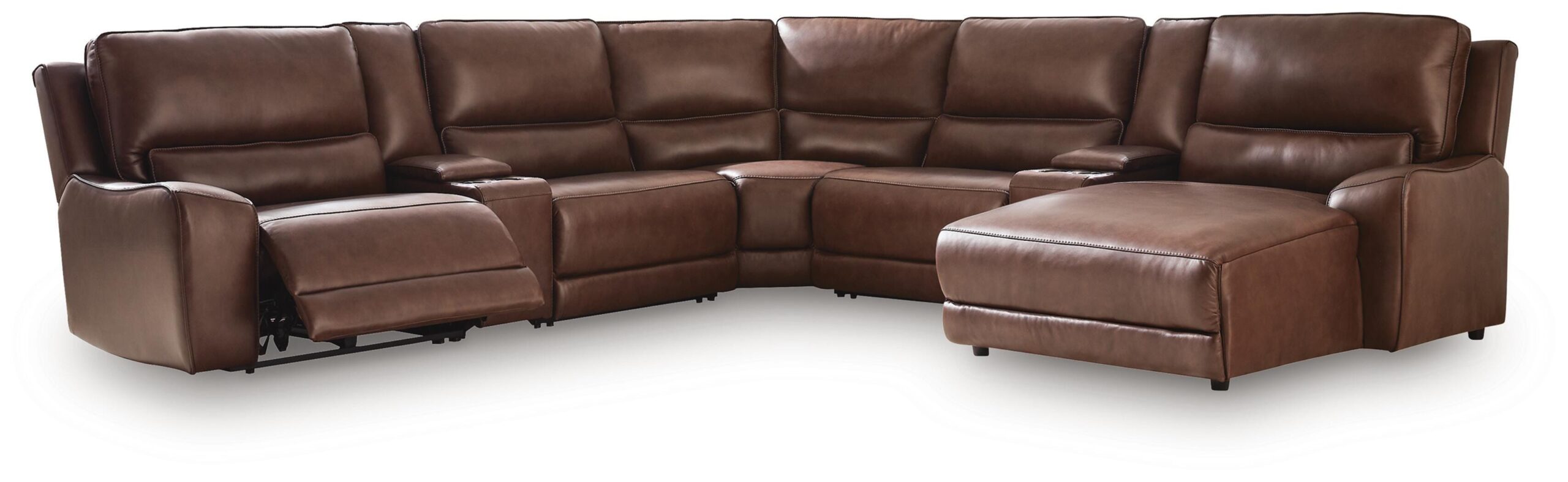 02965635df46981858fc55dab0095d0e DeepWakes 7-Piece Reclining Sectional with Chaise and Storage Consoles - Image 1