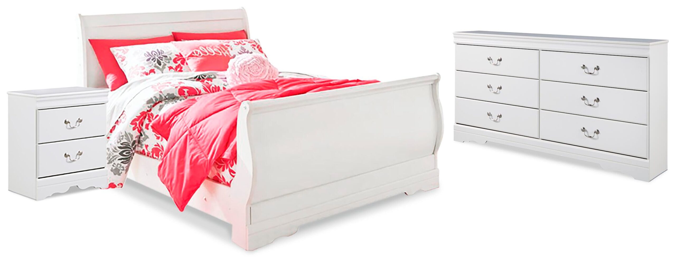 035d357b08492d5baf9ce34e468e68df Anarasia Full Sleigh Bed, Dresser and Nightstand - Image 1