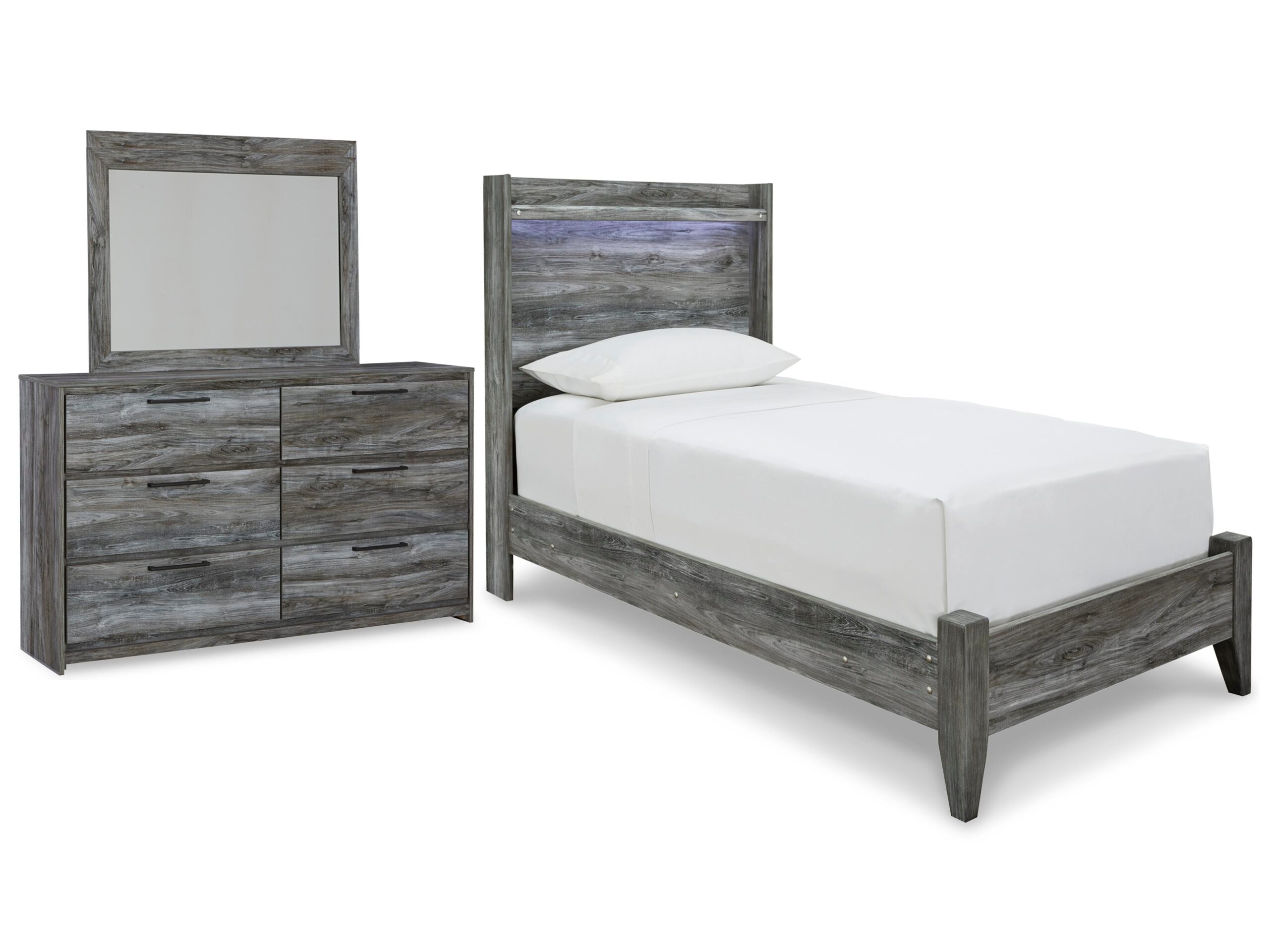 0645bfb1f27607950bdaa601578b15d2 Baystorm Twin Panel Bed, Dresser and Mirror - Image 1