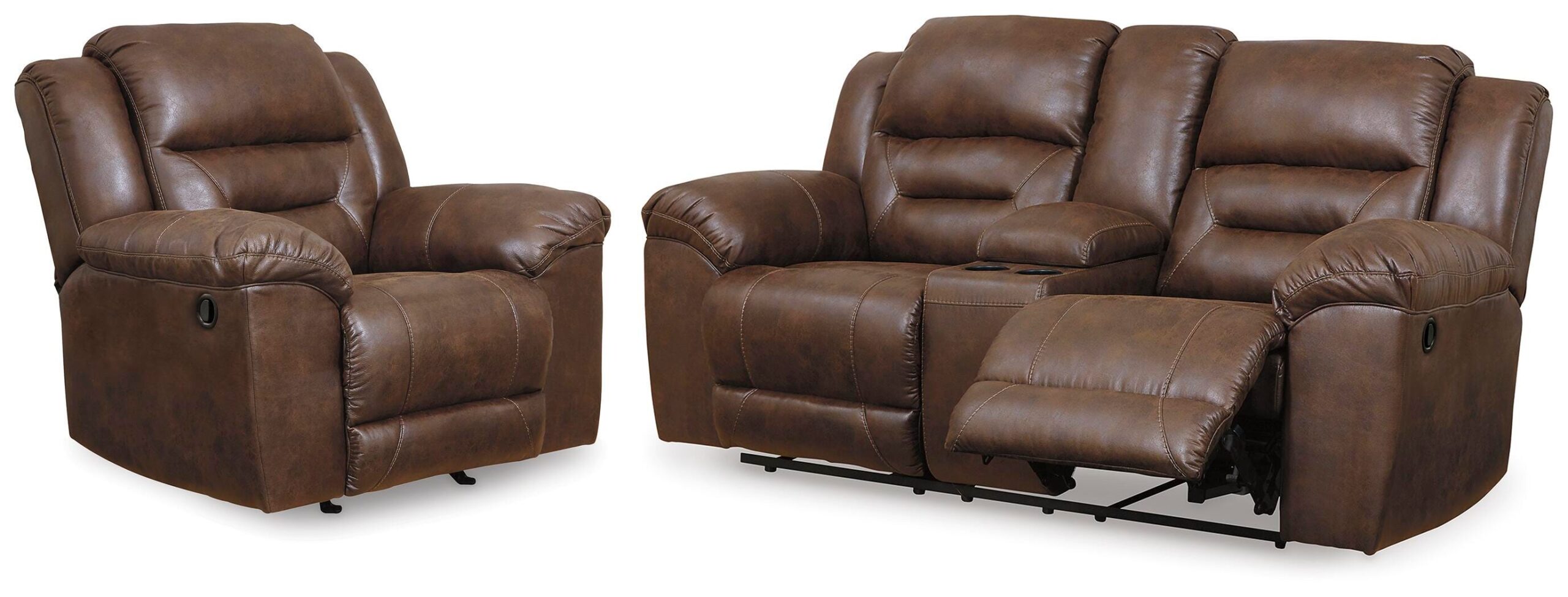 0c97f04700e2d4dc5f632d390bd99e8a Stoneland Reclining Loveseat and Recliner - Image 1