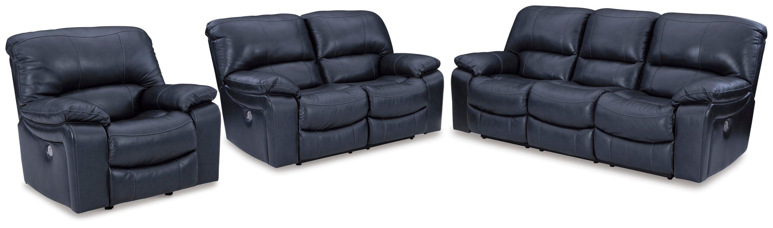 185596b1a8fee8b31e296f2acebeb9c3 Leesworth Power Reclining Sofa, Loveseat and Recliner - Image 1