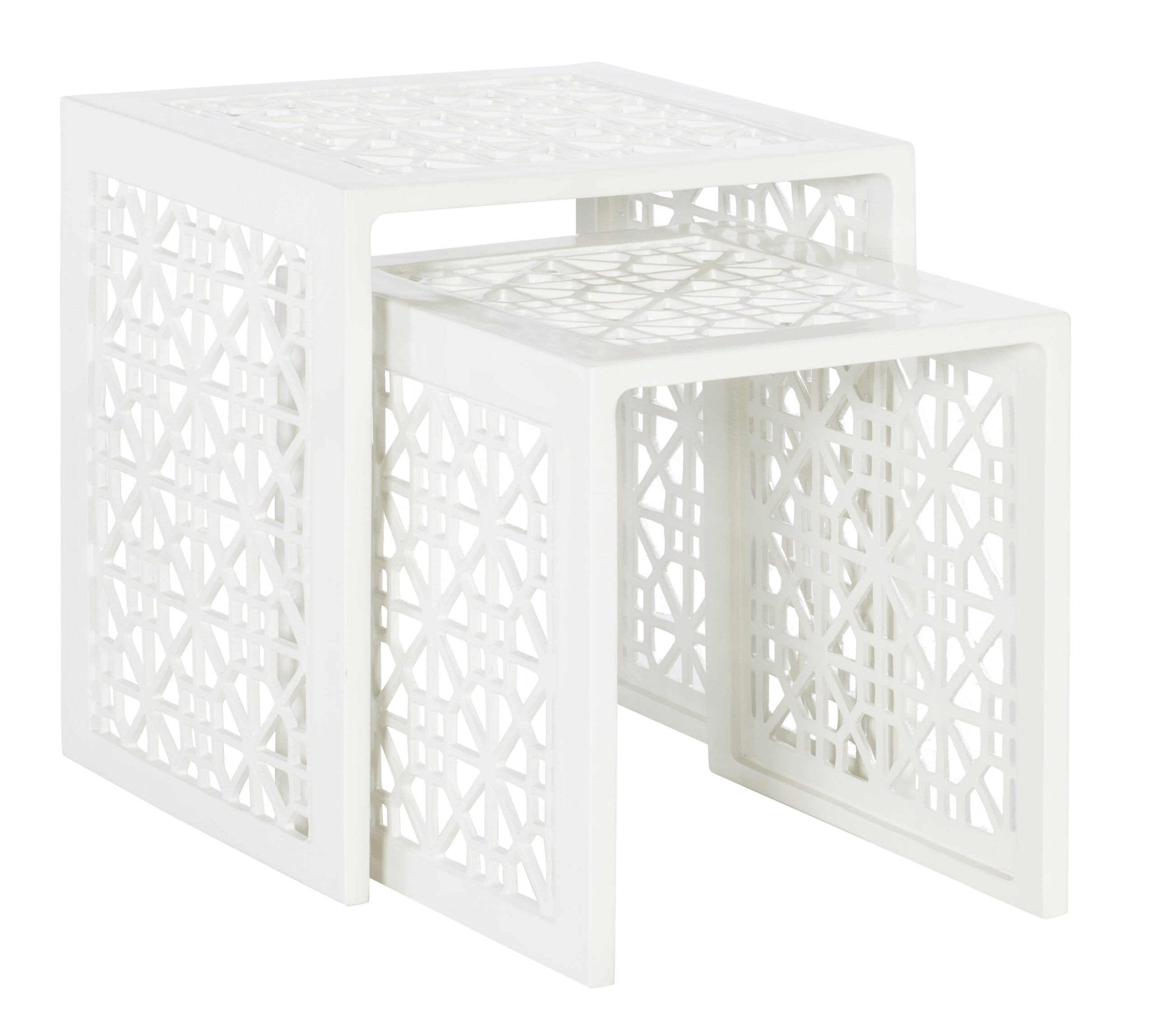 19a440cf270d5584c4d08ec47d49a048 Haret Outdoor Nesting End Table - Cloud White - Image 1