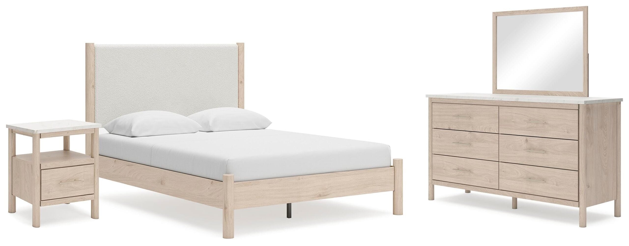262ec335d3e032899eb1d68dfc96eaad Cadmori Queen Panel Bed, Dresser, Mirror and Nightstand - Image 1